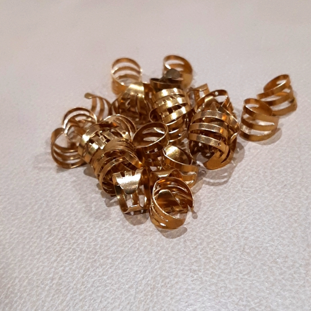 34 Brass Ear Cuffs for Crafting, 10mm gold tone
